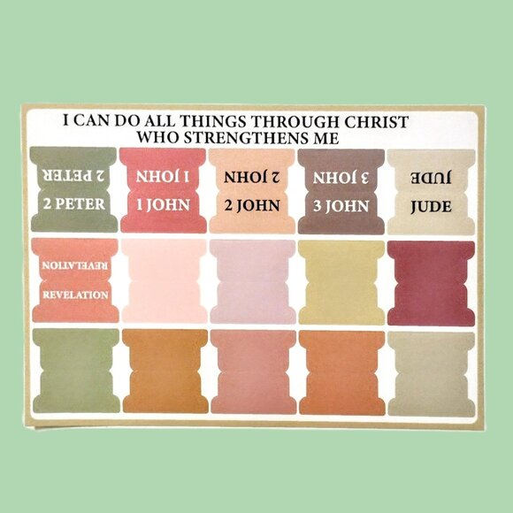 Laminated Bible Tabs ~ Large Print ~ Modern Earth-Tone Colors ~ Placement Guide - Picture 10 of 13